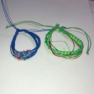 Green and Blue Bracelets
